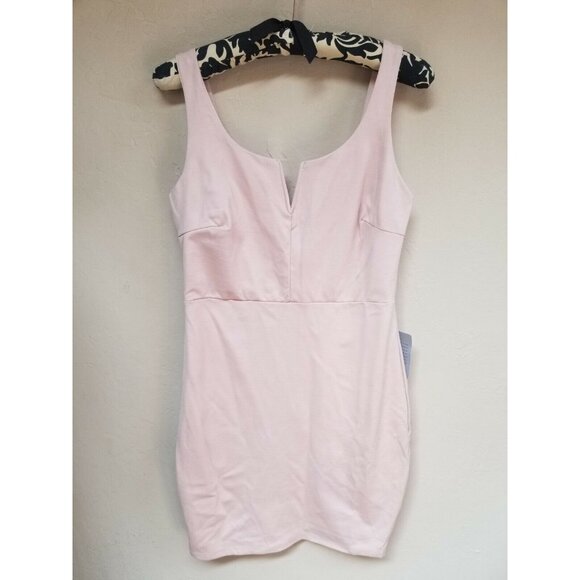 Soprano Womens Bodycon Mini Dress Size XL Round Split Neck Pink Sleeveless New - Picture 1 of 7